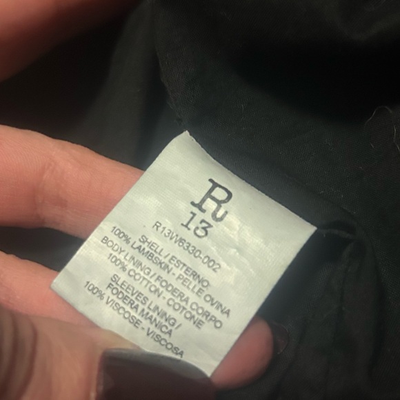 R13 Black Leather Jacket - Picture 6 of 8